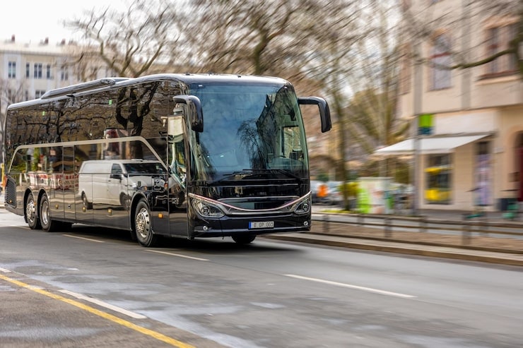 Flotte d'autocars d'un partenaire de transport